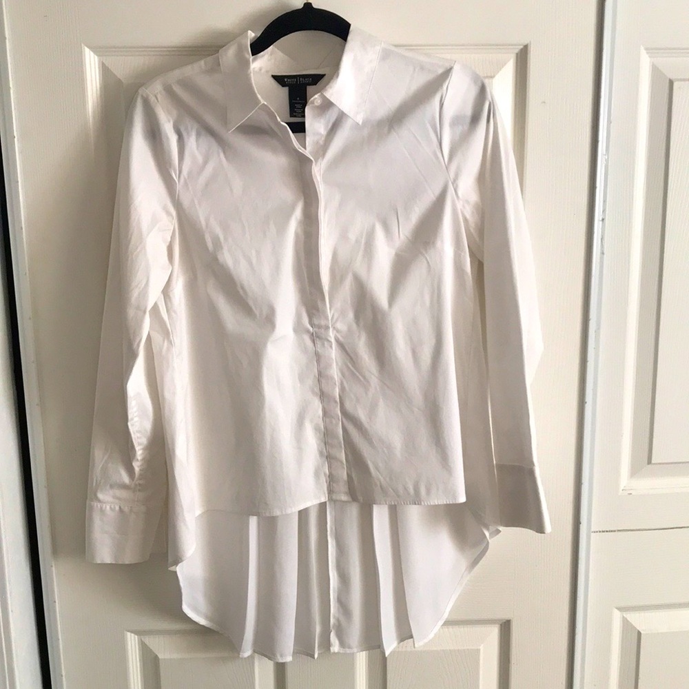 WHBM classic white button up with a twist